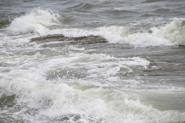 waves crashing on the beach
