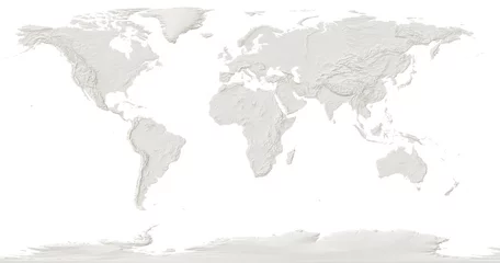 world map with the relief of the land on a white background © martynan