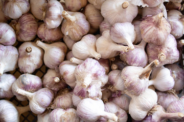 garlic on a market stall