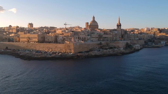 Beautiful aerial scenery of Malta with Valletta city