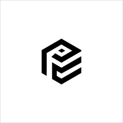 CP or PC initial letter logo design