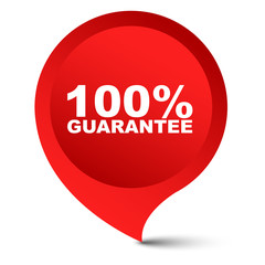 red vector banner 100% guarantee