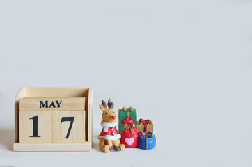 May 17, Christmas, Birthday with number cube design for background.