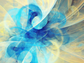 blue abstract fractal background 3d rendering illustration