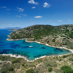 Fototapeta na wymiar Vista aerea Isola di Kira Panaghia nelle Sporadi