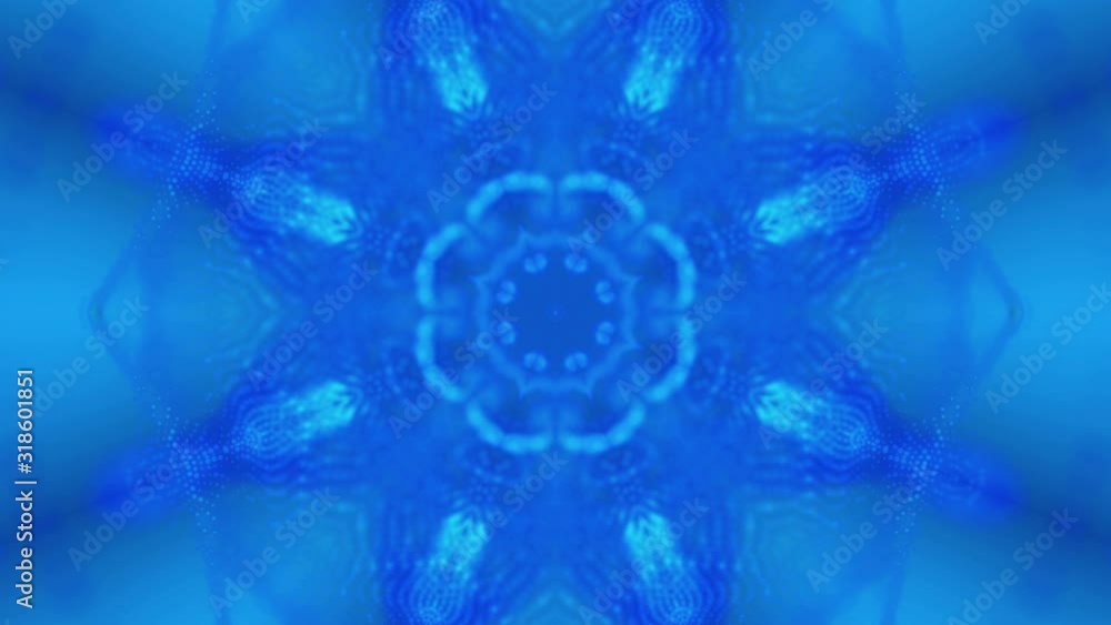 Aufkleber blue kaleidoscope patterns. abstract animation. 3d render