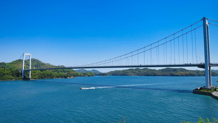 しまなみ海道　瀬戸内海　海　橋