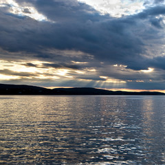 Sunset over body of water