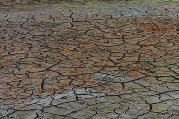 Dry lake full of mud