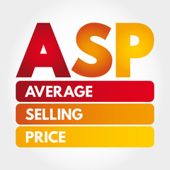 ASP - Average Selling Price acronym, business concept background