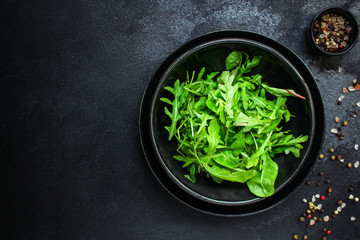 Healthy salad, leaves mix salad (mix micro green, juicy snack). food background, Top imsge 