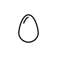 Egg simple outline icon. Clipart image isolated on white background