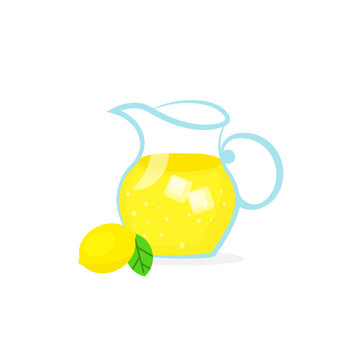 Lemonade pitcher icon. Clipart image isolated on white background