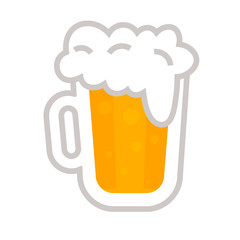 Beer mug icon. Clipart image isolated on white background