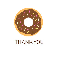 Donut Thank You icon. Clipart image isolated on white background