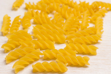 Wheat pasta on  white background