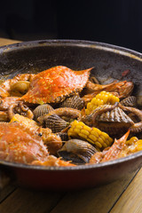 Delicious Mix Seafood On Pan