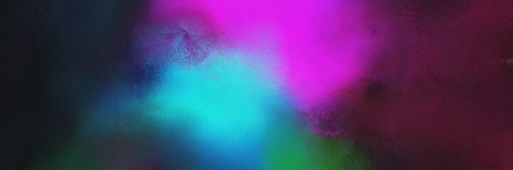 colorful vibrant old horizontal background header with very dark blue, medium orchid and medium turquoise color