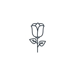 rose creative icon. From Valentines Day icons collection. Isolated rose sign on white background