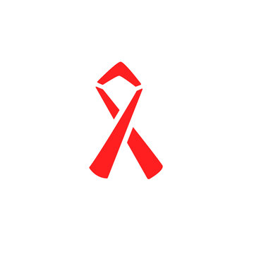 Red Ribbon icon. Clipart image isolated on white background