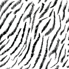 Tiger texture abstract vector seamless pattern on white background . Concept for print, textile, wallpaper, wrapping paper