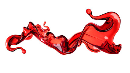 Splash fluid. 3d illustration, 3d rendering.