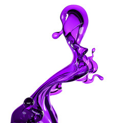 Obraz premium Splash fluid. 3d illustration, 3d rendering.