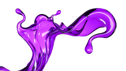 Splash fluid. 3d illustration, 3d rendering.