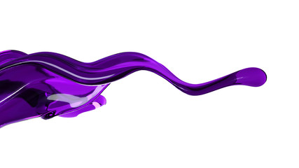 Splash fluid. 3d illustration, 3d rendering.