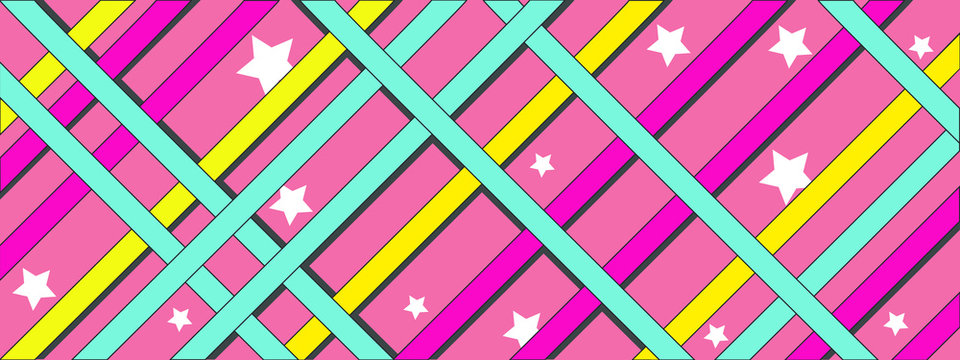 Multicolored abstract geometric pattern in pop art style.