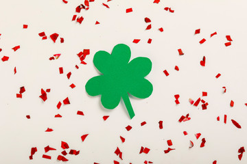 Happy Saint Patrick's mockup of  shamrock clover leaves with copy space 