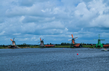 Zaanse Schans, Holland, August 2019. Northeast Amsterdam is a small community located on the Zaan...