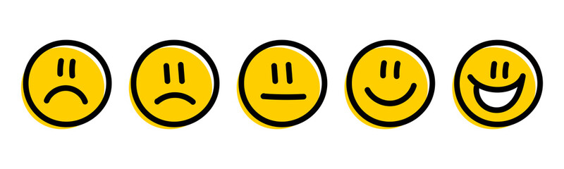 Naklejka premium Rating emotion faces comic style