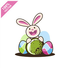 Golf ball with easter rabbit vector illustration