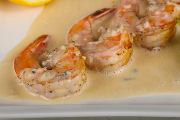 Prawn in cream sauce