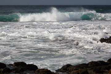 Lanzarote. Storm on the Atlantic Ocean