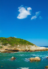 The Black Sea coast at Kilimli Bay, near Agva, Sile, in north west Turkey