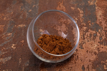 Cocoa powder in the bowl