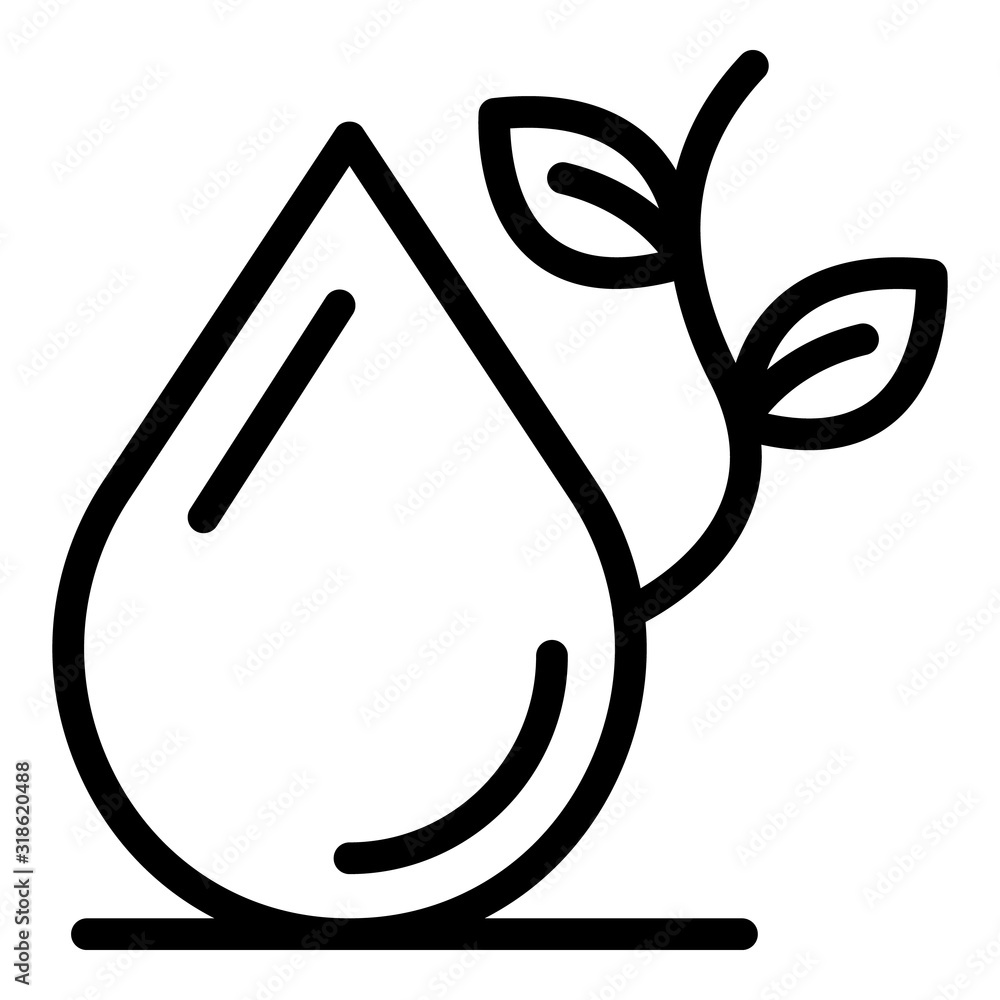 Poster drop and twig icon. outline drop and twig vector icon for web design isolated on white background