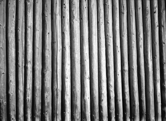 Black and white wooden palisade