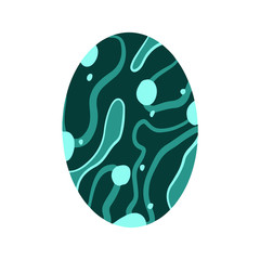 Easter egg with a pattern on isolated white background. Delicate, cute color palette. Happy easter. Greeting card design element and more. Digital hand drawing illustration. Stock vector illustration