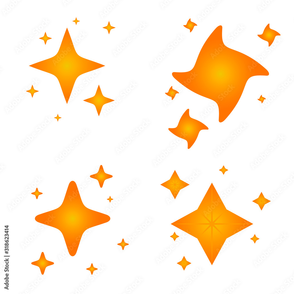 Poster the set of original vector stars sparkle icon. bright firework, decoration twinkle, shiny flash. glo