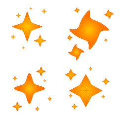 The set of original vector stars sparkle icon. Bright firework, decoration twinkle, shiny flash. Glowing light effect stars and bursts collection. Vector