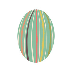 Easter egg with a pattern on isolated white background. Delicate, cute color palette. Happy easter. Greeting card design element and more. Digital hand drawing illustration. Stock vector illustration