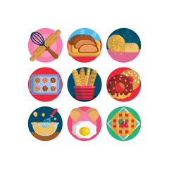 baking vector illustrations icons cake cupcake