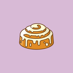 Sticky bun vector illustration for Sticky Bun Day on February 21st