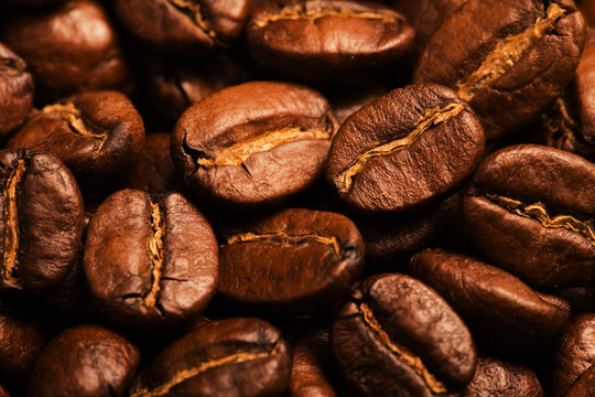 Roasted coffee beans background