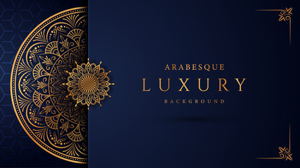 Luxury mandala background with golden arabesque pattern arabic islamic east style.decorative mandala for print, poster, cover, brochure, flyer, banner. - obrazy, fototapety, plakaty