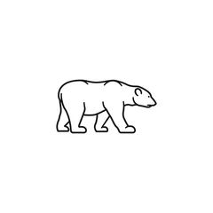 Foto op Canvas Polar bear vector line icon © eyewave