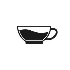 cup with coffee icon on white background, vector